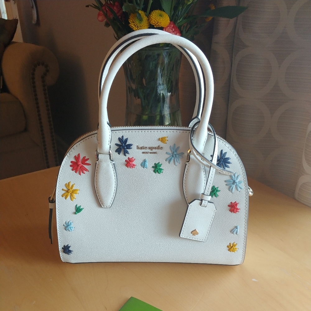 Kate Spade Reiley Raffia Floral Dome Satchel